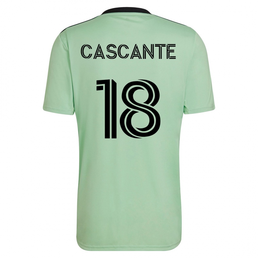 Mujer Camiseta Julio Cascante #18 Verde Claro 2ª Equipación 2023/24 La Camisa