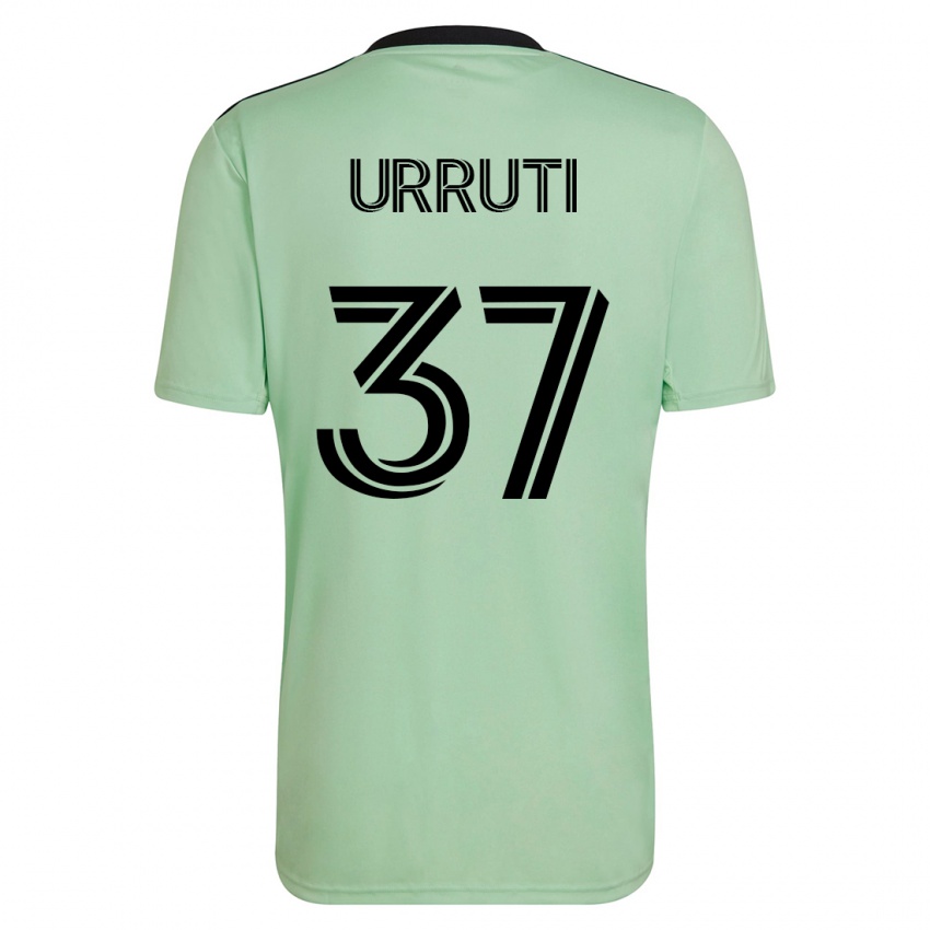 Mujer Camiseta Maximiliano Urruti #37 Verde Claro 2ª Equipación 2023/24 La Camisa