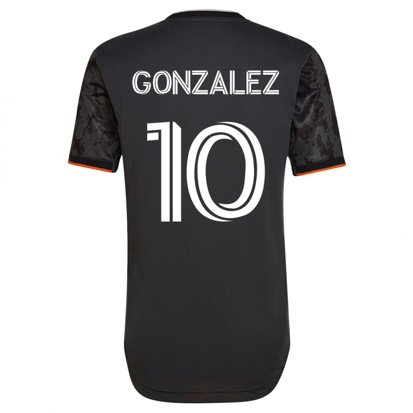 Mujer Camiseta Yair González #10 Negro 2ª Equipación 2023/24 La Camisa