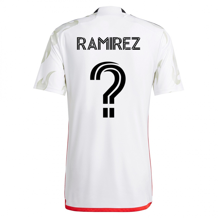 Mujer Camiseta Anthony Ramirez #0 Blanco 2ª Equipación 2023/24 La Camisa