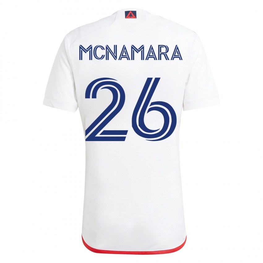 Mujer Camiseta Tommy Mcnamara #26 Blanco Rojo 2ª Equipación 2023/24 La Camisa