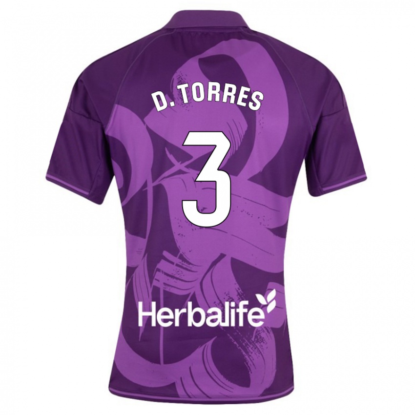 Mujer Camiseta David Torres #3 Violeta 2ª Equipación 2023/24 La Camisa