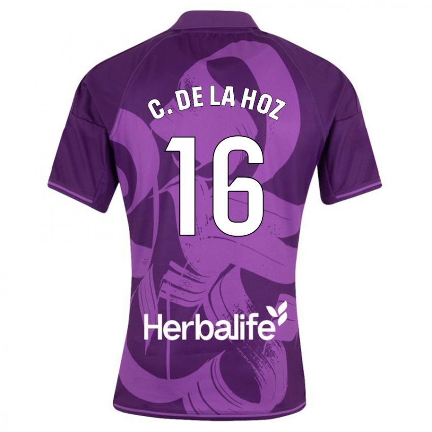 Mujer Camiseta César De La Hoz #16 Violeta 2ª Equipación 2023/24 La Camisa