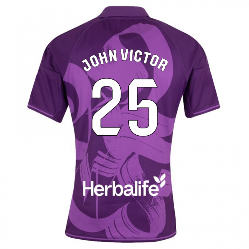 Mujer Camiseta John Victor #25 Violeta 2ª Equipación 2023/24 La Camisa