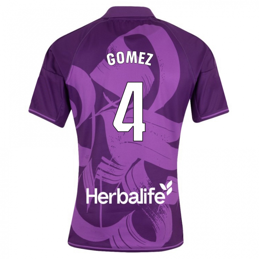 Mujer Camiseta Adrián Gómez #4 Violeta 2ª Equipación 2023/24 La Camisa