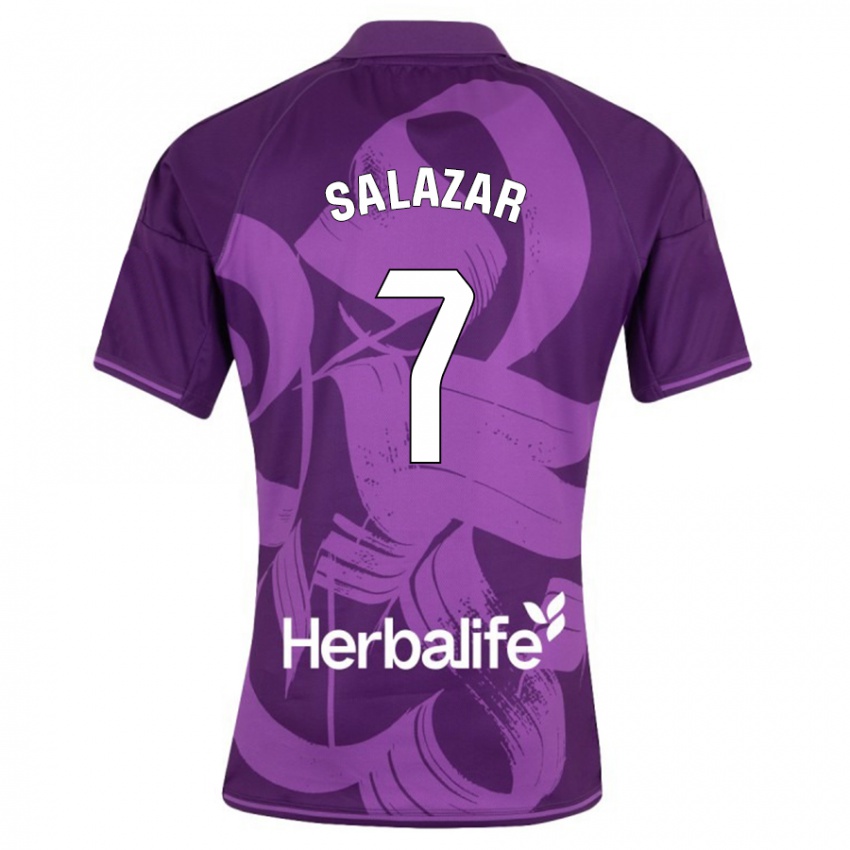 Mujer Camiseta Israel Salazar #7 Violeta 2ª Equipación 2023/24 La Camisa