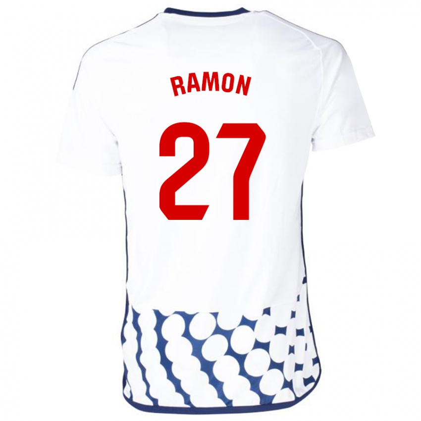 Mujer Camiseta Pablo Ramón #27 Blanco 2ª Equipación 2023/24 La Camisa