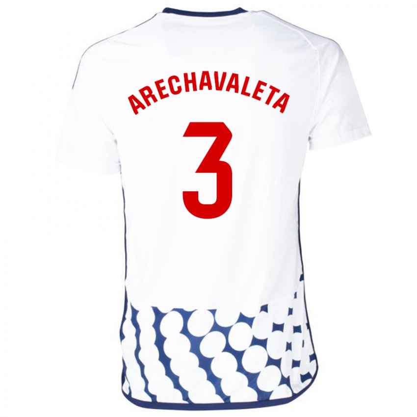 Mujer Camiseta Jorge Arechavaleta #3 Blanco 2ª Equipación 2023/24 La Camisa