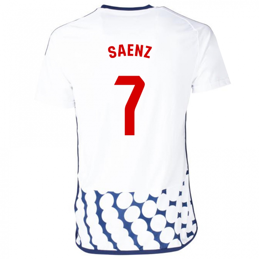 Mujer Camiseta Raúl Sáenz #7 Blanco 2ª Equipación 2023/24 La Camisa