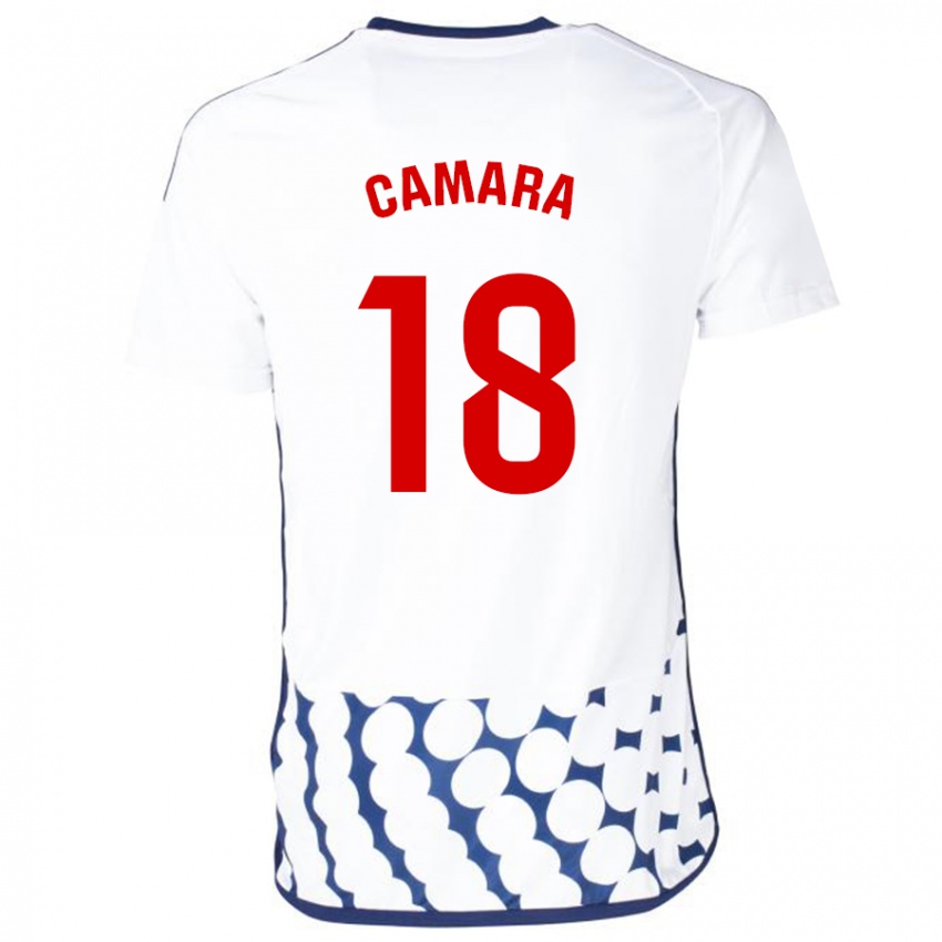 Mujer Camiseta Aaron Cámara #18 Blanco 2ª Equipación 2023/24 La Camisa