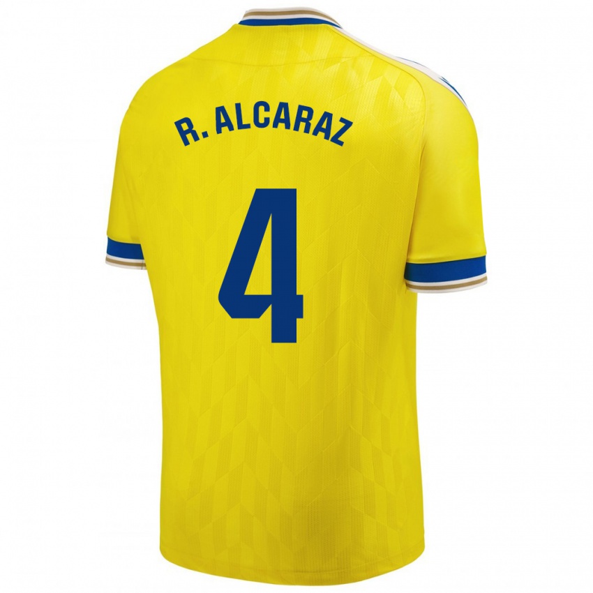 Niño Camiseta Rubén Alcaraz #4 Amarillo 1ª Equipación 2023/24 La Camisa