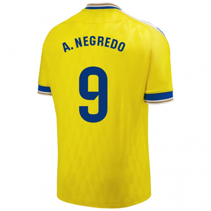 Niño Camiseta Álvaro Negredo #9 Amarillo 1ª Equipación 2023/24 La Camisa