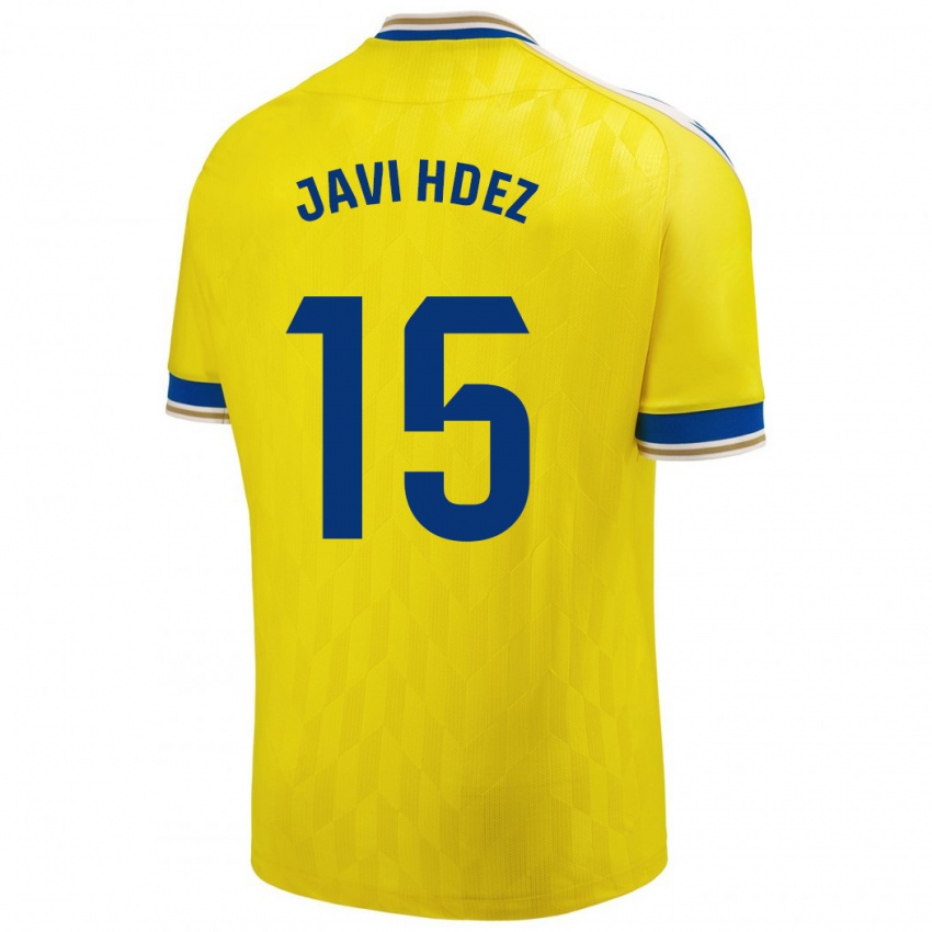 Niño Camiseta Javi Hernández #15 Amarillo 1ª Equipación 2023/24 La Camisa