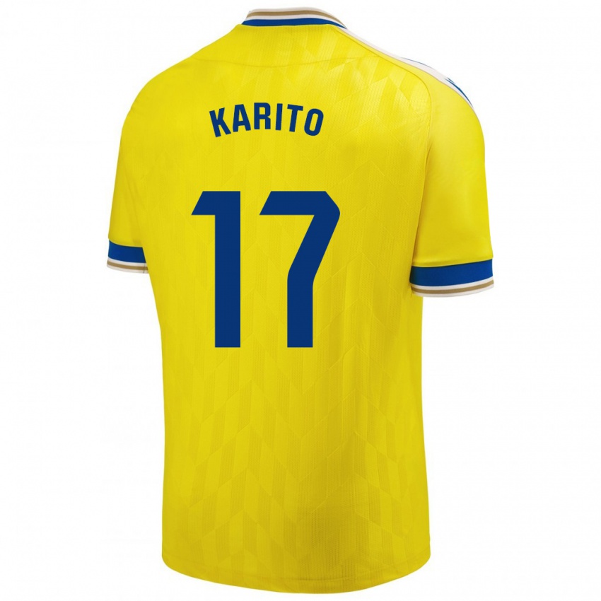 Niño Camiseta Carolina De Los Santos Mellado #17 Amarillo 1ª Equipación 2023/24 La Camisa