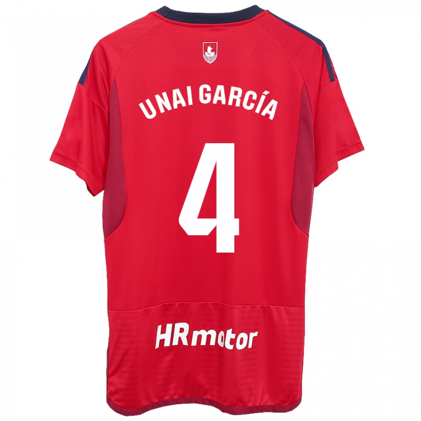 Niño Camiseta Unai García #4 Rojo 1ª Equipación 2023/24 La Camisa