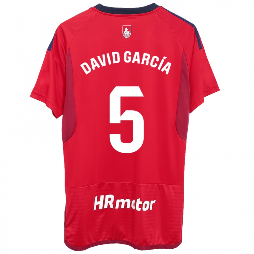 Niño Camiseta David García #5 Rojo 1ª Equipación 2023/24 La Camisa