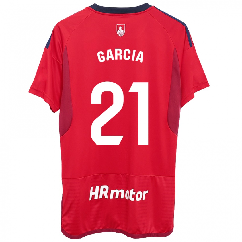 Niño Camiseta Jon García #21 Rojo 1ª Equipación 2023/24 La Camisa