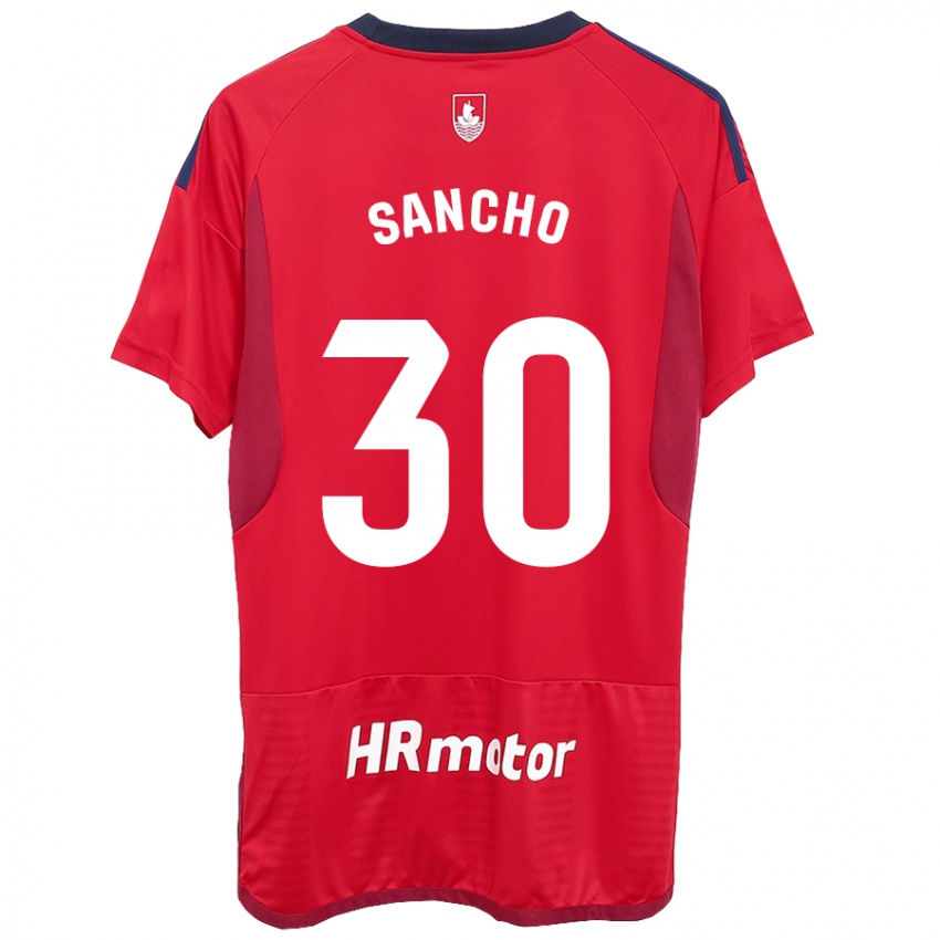 Niño Camiseta Dani Sancho #30 Rojo 1ª Equipación 2023/24 La Camisa