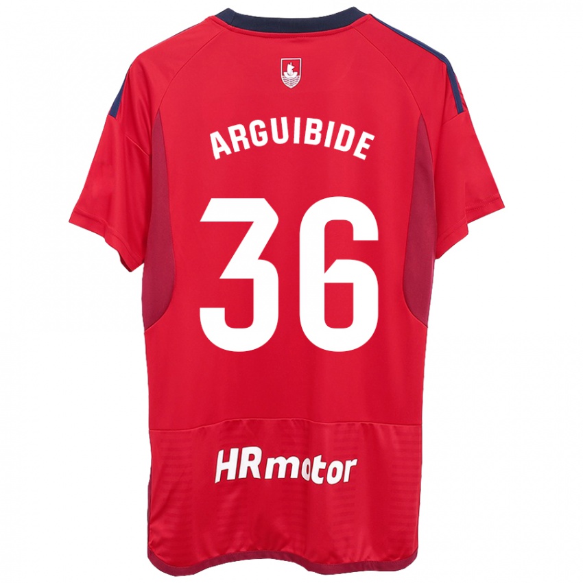 Niño Camiseta Iñigo Arguibide #36 Rojo 1ª Equipación 2023/24 La Camisa