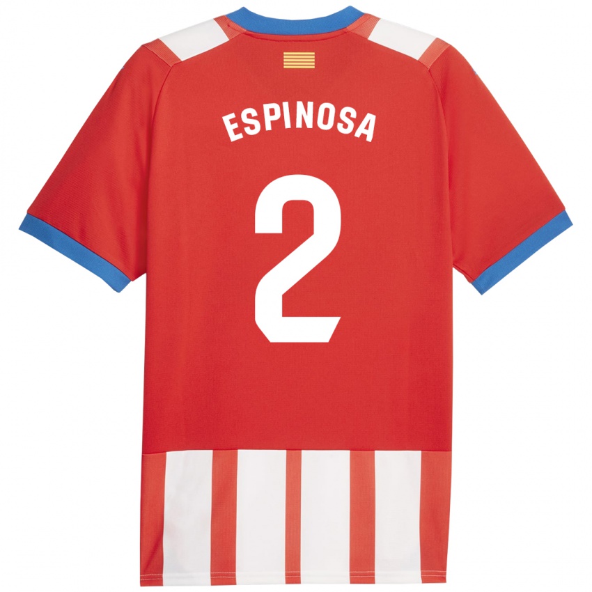 Niño Camiseta Bernardo Espinosa #2 Rojo Blanco 1ª Equipación 2023/24 La Camisa