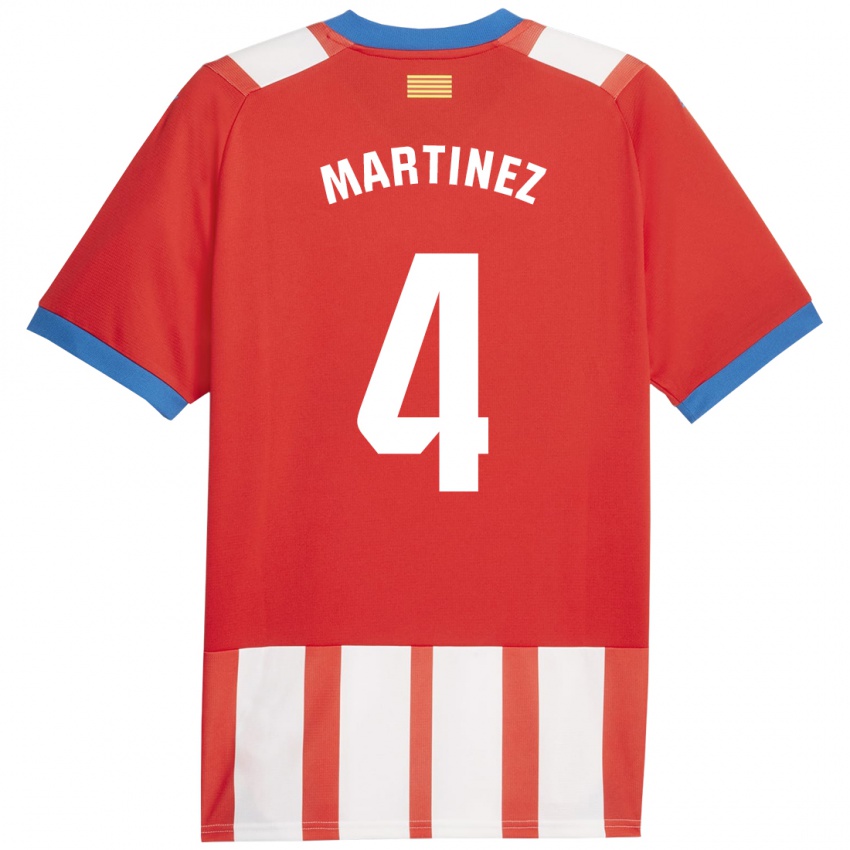 Niño Camiseta Arnau Martínez #4 Rojo Blanco 1ª Equipación 2023/24 La Camisa