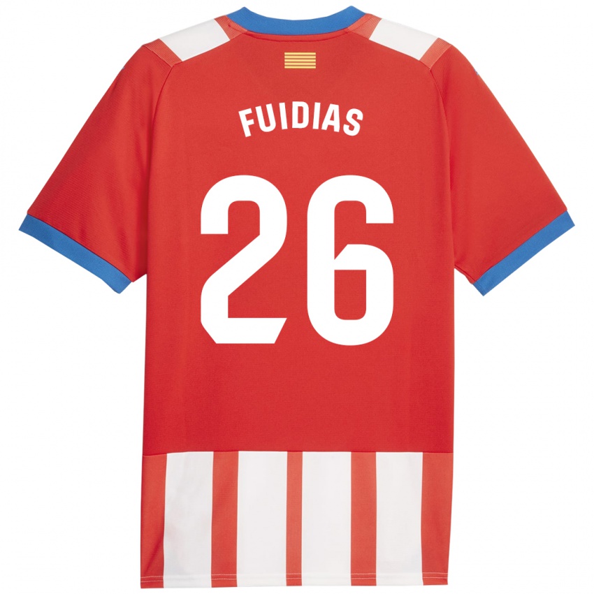 Niño Camiseta Toni Fuidias #26 Rojo Blanco 1ª Equipación 2023/24 La Camisa