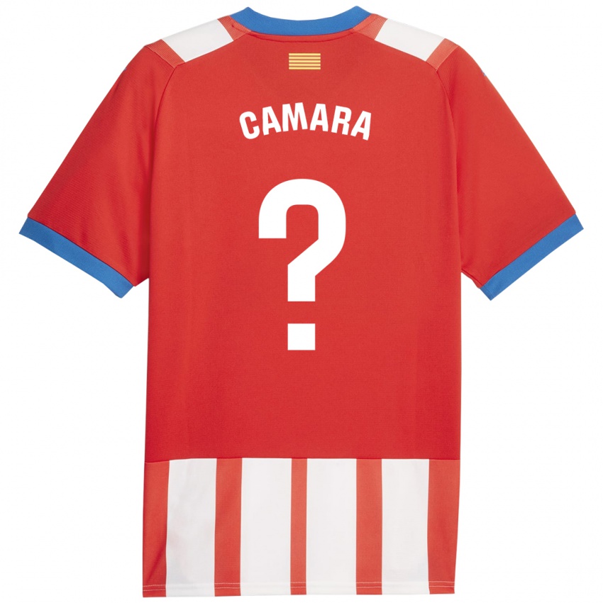 Niño Camiseta Dawda Camara #0 Rojo Blanco 1ª Equipación 2023/24 La Camisa