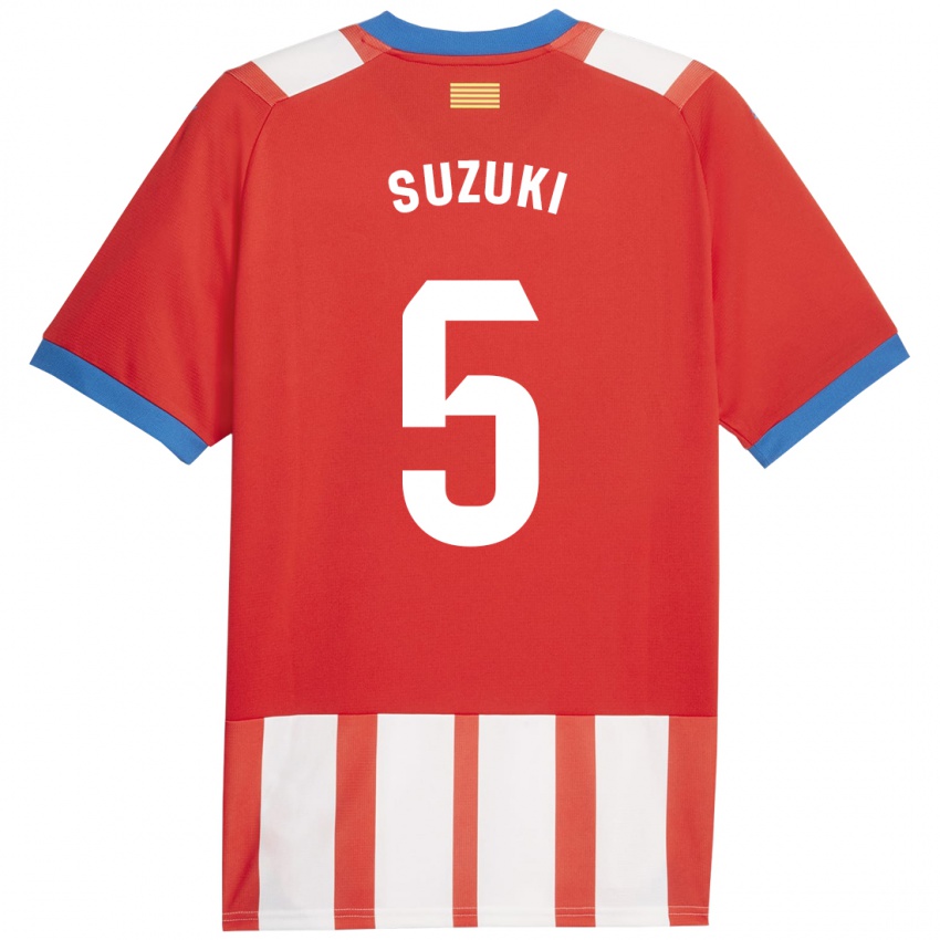 Niño Camiseta Wadi Ibrahim Suzuki #5 Rojo Blanco 1ª Equipación 2023/24 La Camisa
