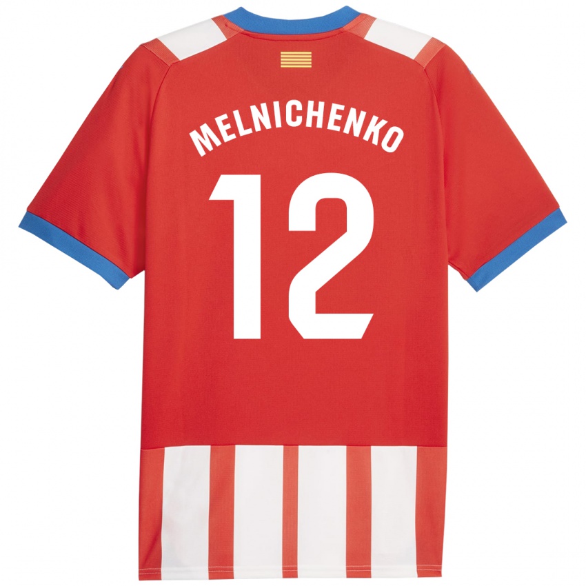 Niño Camiseta Dmytro Melnichenko #12 Rojo Blanco 1ª Equipación 2023/24 La Camisa