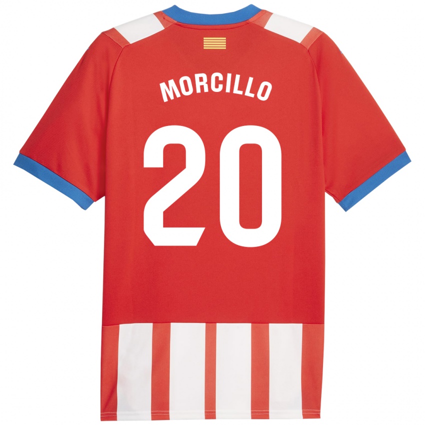 Niño Camiseta Luis Morcillo #20 Rojo Blanco 1ª Equipación 2023/24 La Camisa