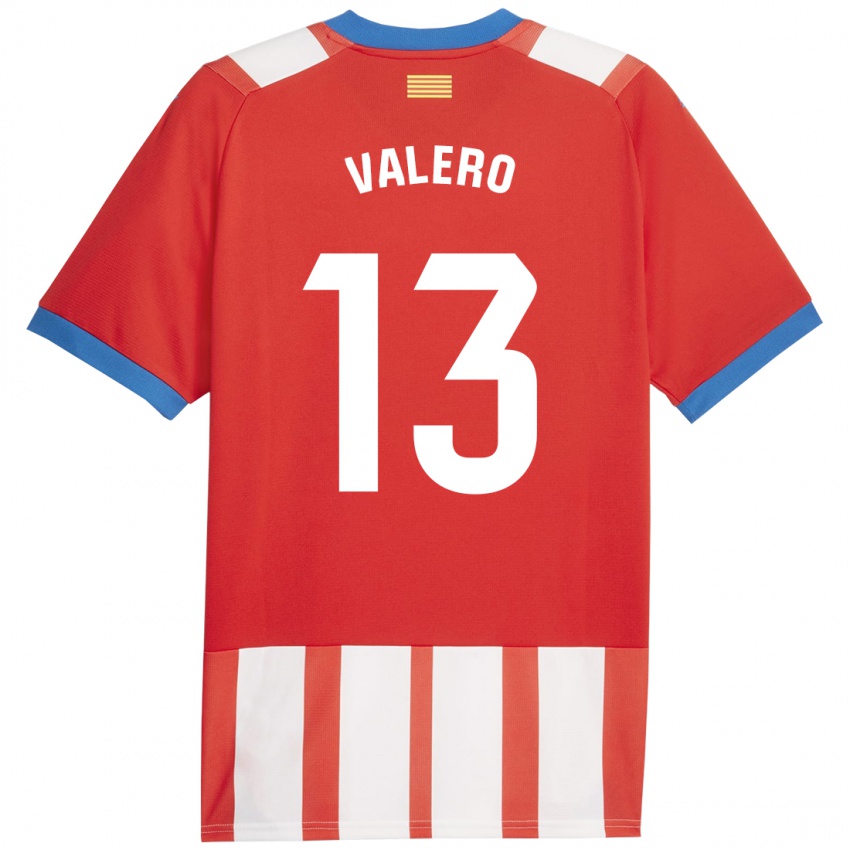 Niño Camiseta Eliana Valero #13 Rojo Blanco 1ª Equipación 2023/24 La Camisa