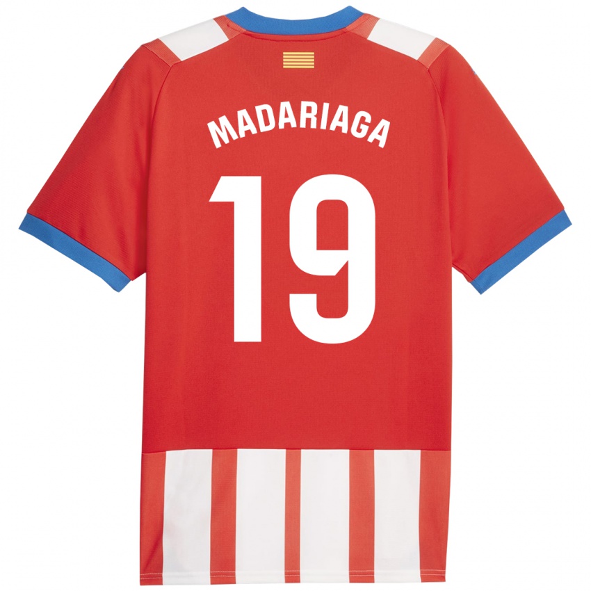 Niño Camiseta Génesis Madariaga #19 Rojo Blanco 1ª Equipación 2023/24 La Camisa