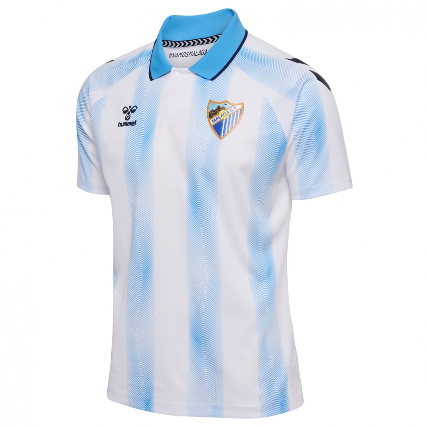 Niño Camiseta Carlos López #13 Blanco Azul 1ª Equipación 2023/24 La Camisa