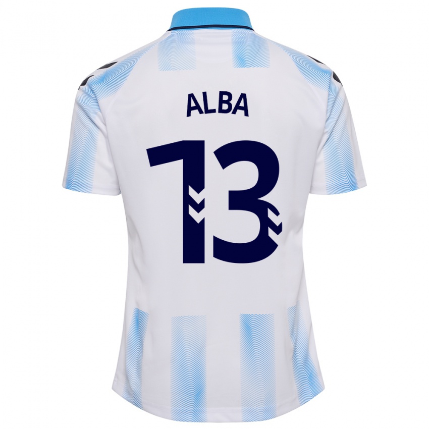 Niño Camiseta Alba #13 Blanco Azul 1ª Equipación 2023/24 La Camisa