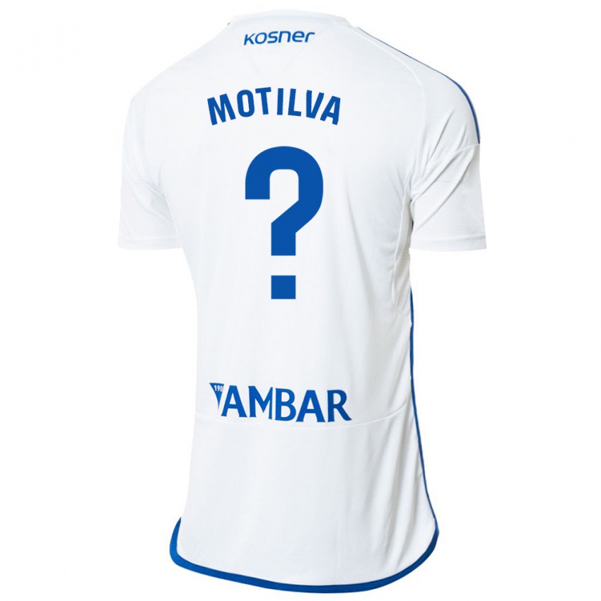 Niño Camiseta Adrián Motilva #0 Blanco 1ª Equipación 2023/24 La Camisa