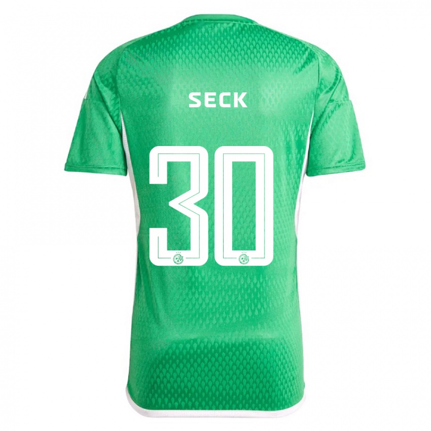 Niño Camiseta Abdoulaye Seck #30 Blanco Azul 1ª Equipación 2023/24 La Camisa