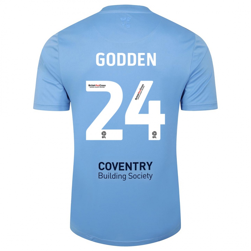 Niño Camiseta Matt Godden #24 Cielo Azul 1ª Equipación 2023/24 La Camisa