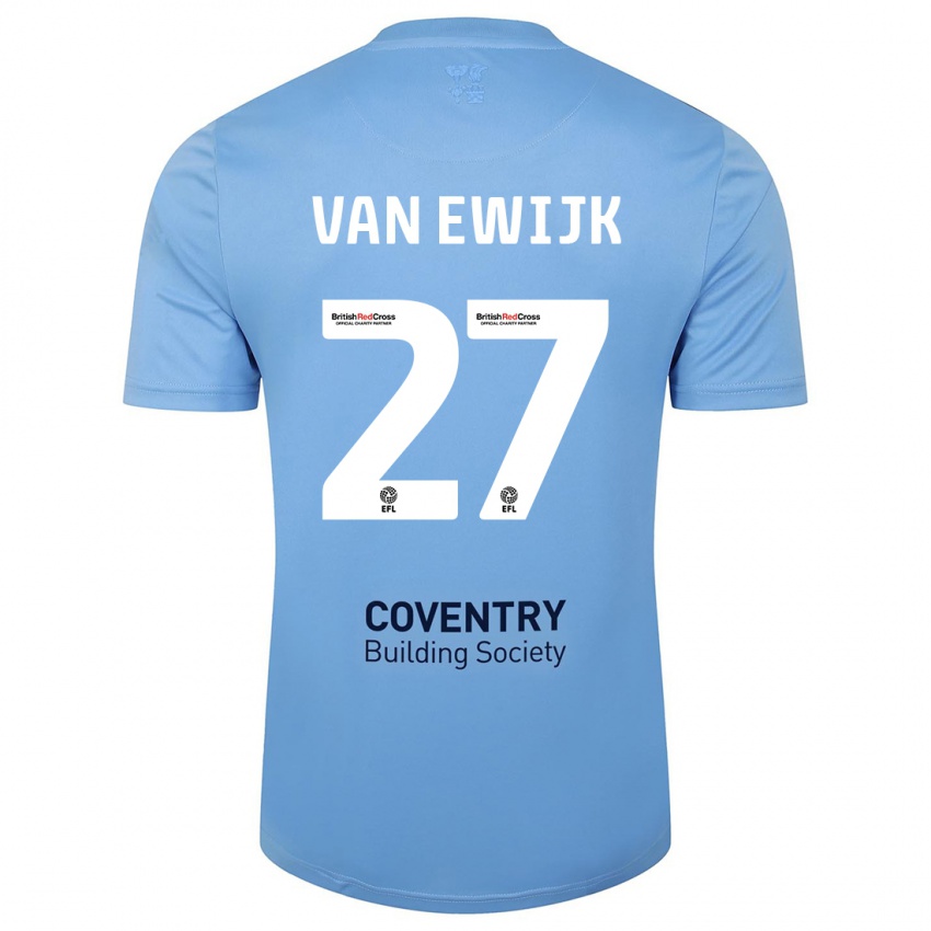 Niño Camiseta Milan Van Ewijk #27 Cielo Azul 1ª Equipación 2023/24 La Camisa