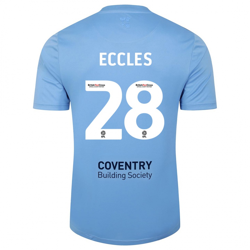 Niño Camiseta Josh Eccles #28 Cielo Azul 1ª Equipación 2023/24 La Camisa