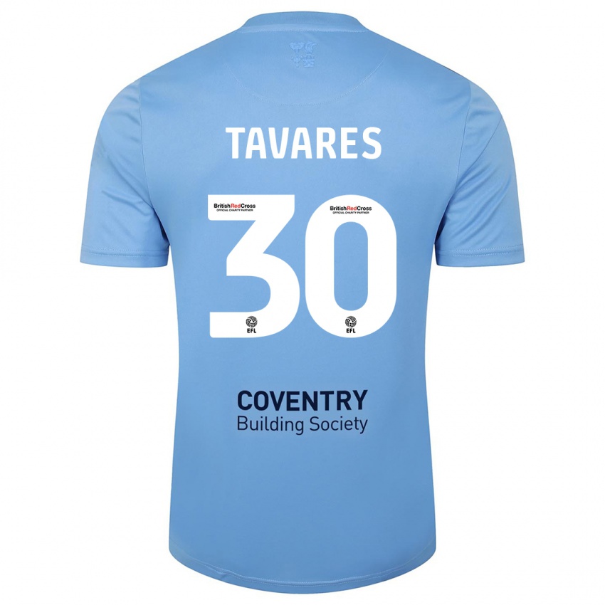 Niño Camiseta Fábio Tavares #30 Cielo Azul 1ª Equipación 2023/24 La Camisa