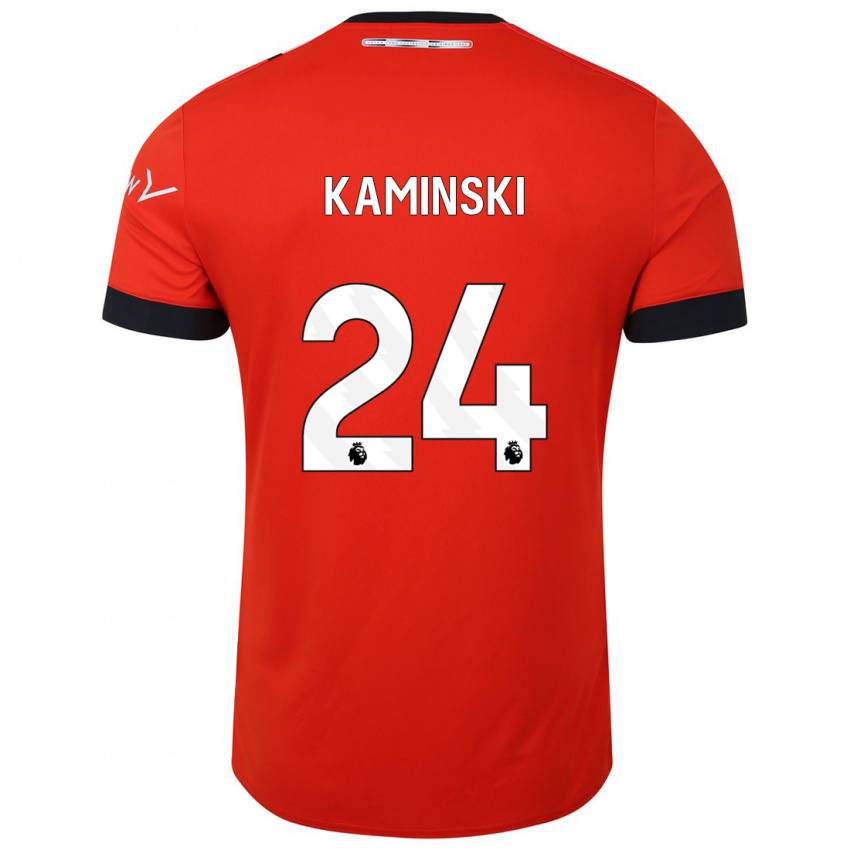 Niño Camiseta Thomas Kaminski #24 Rojo 1ª Equipación 2023/24 La Camisa