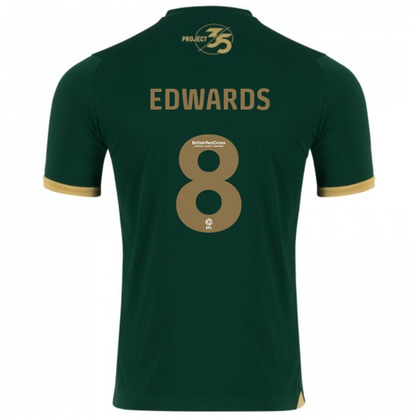 Niño Camiseta Joe Edwards #8 Verde 1ª Equipación 2023/24 La Camisa