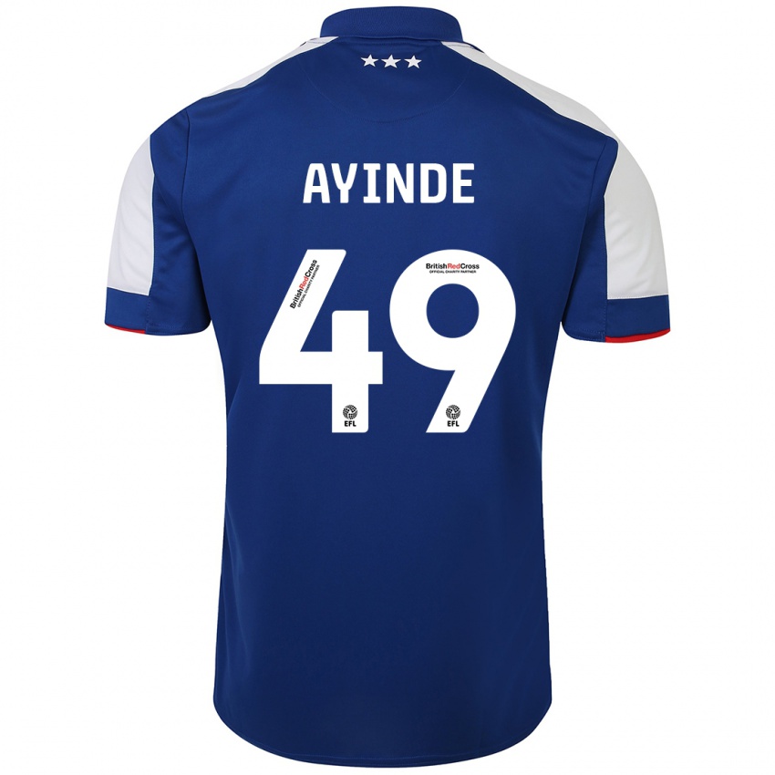 Niño Camiseta Leon Ayinde #49 Azul 1ª Equipación 2023/24 La Camisa