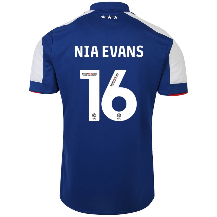 Niño Camiseta Nia Evans #16 Azul 1ª Equipación 2023/24 La Camisa