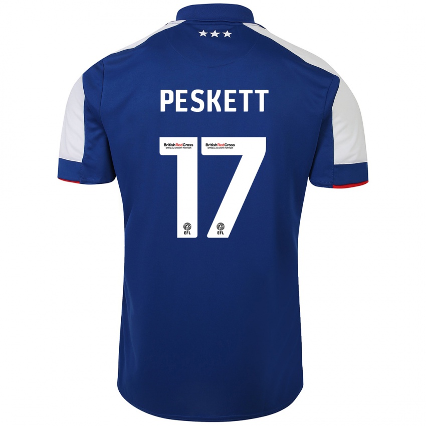 Niño Camiseta Sophie Peskett #17 Azul 1ª Equipación 2023/24 La Camisa