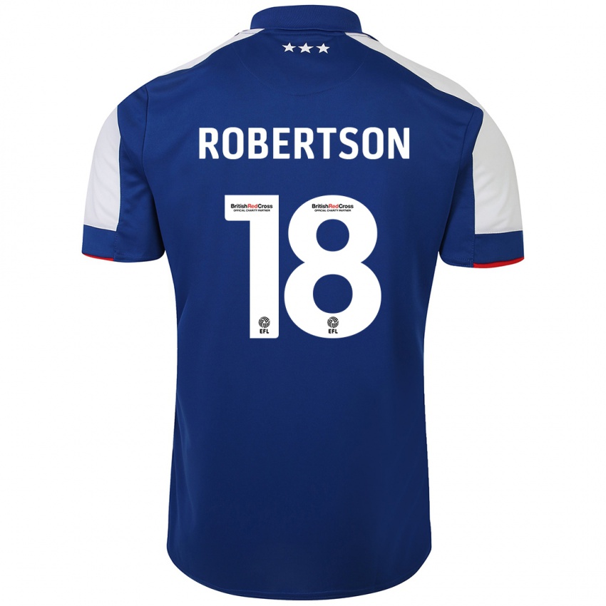 Niño Camiseta Kyra Robertson #18 Azul 1ª Equipación 2023/24 La Camisa