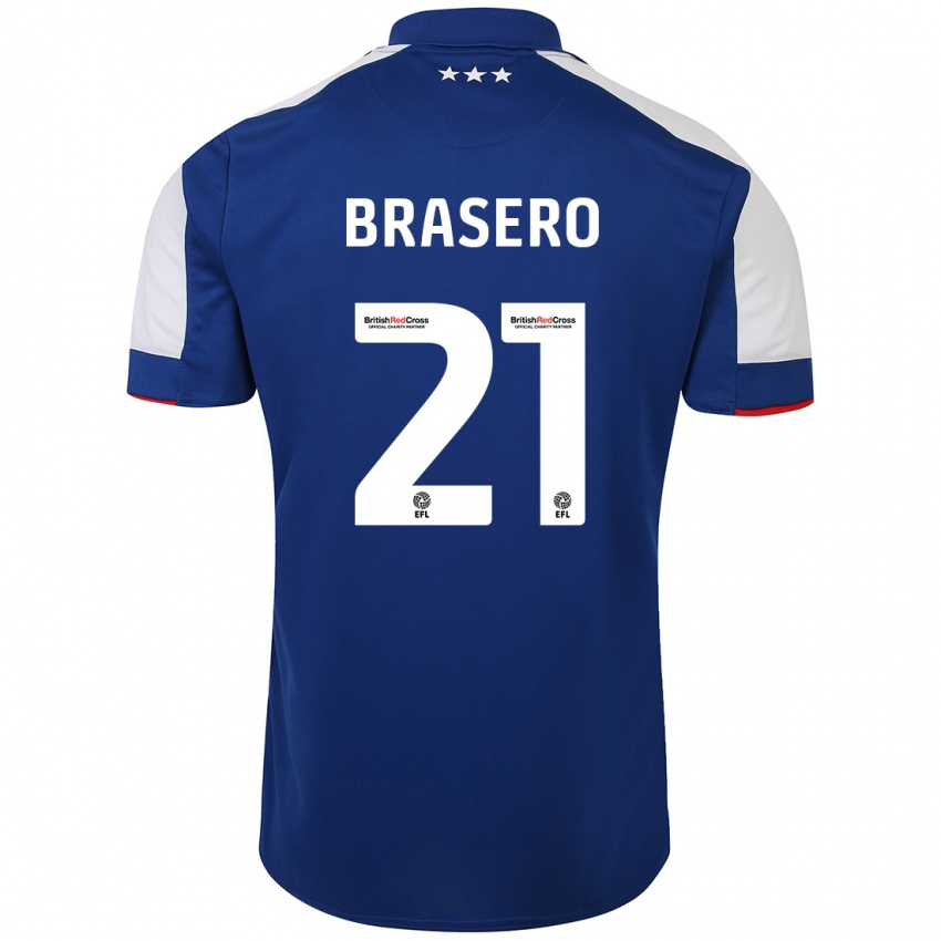 Niño Camiseta Sarah Brasero-Carreira #21 Azul 1ª Equipación 2023/24 La Camisa