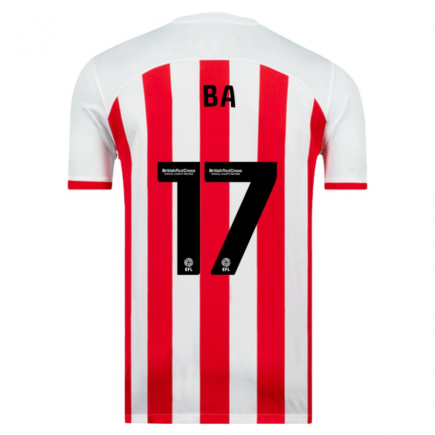 Niño Camiseta Abdoullah Ba #17 Blanco 1ª Equipación 2023/24 La Camisa