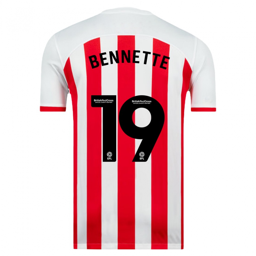 Niño Camiseta Jewison Bennette #19 Blanco 1ª Equipación 2023/24 La Camisa