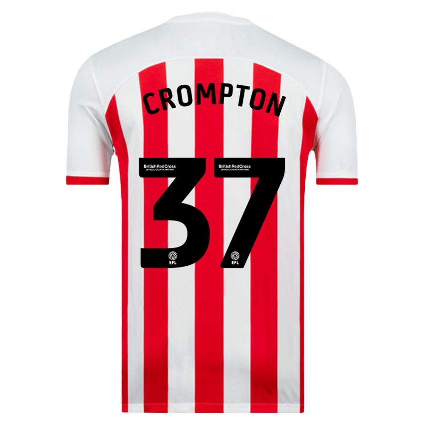 Niño Camiseta Ben Crompton #37 Blanco 1ª Equipación 2023/24 La Camisa